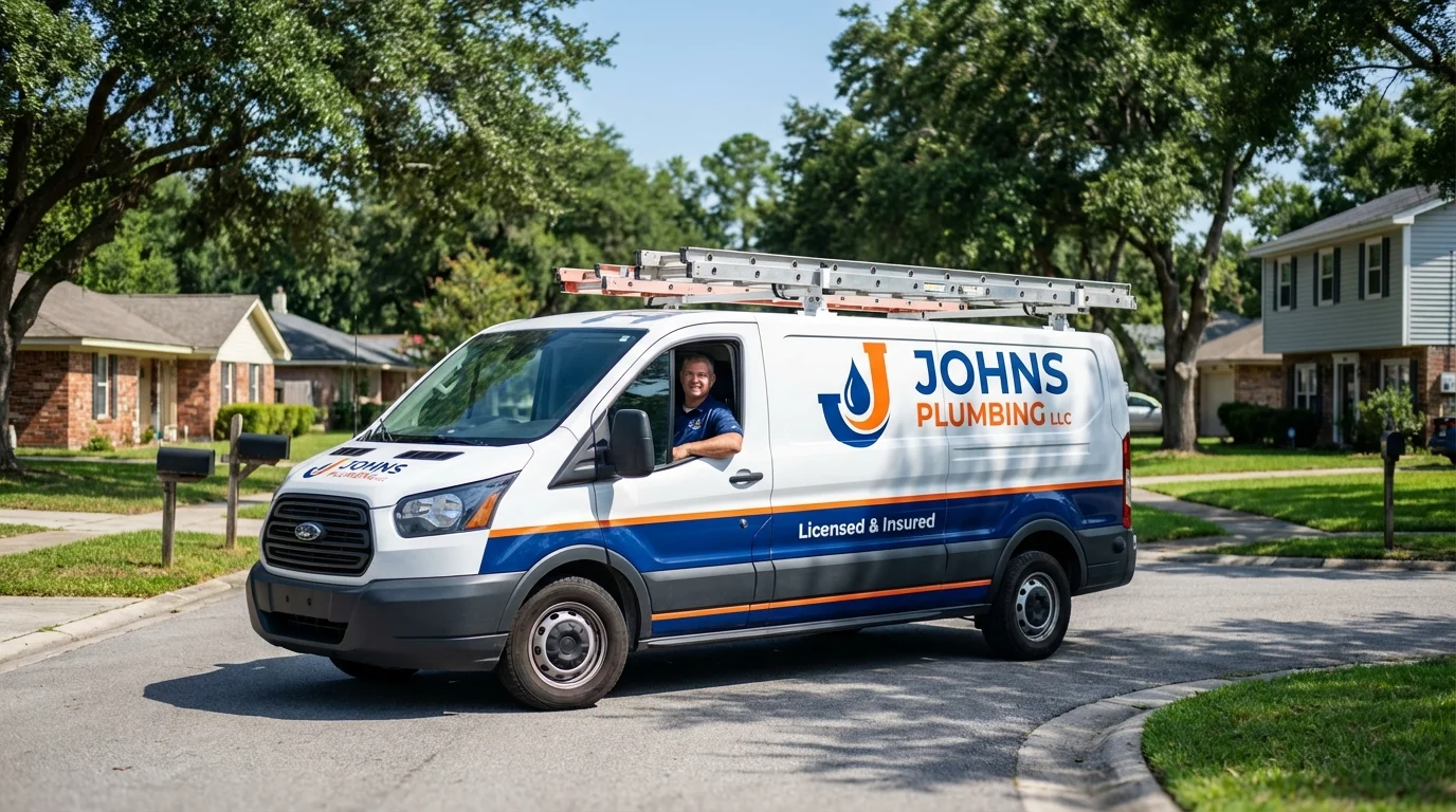 Johns Plumbing LLC service van in Idaho City, ID