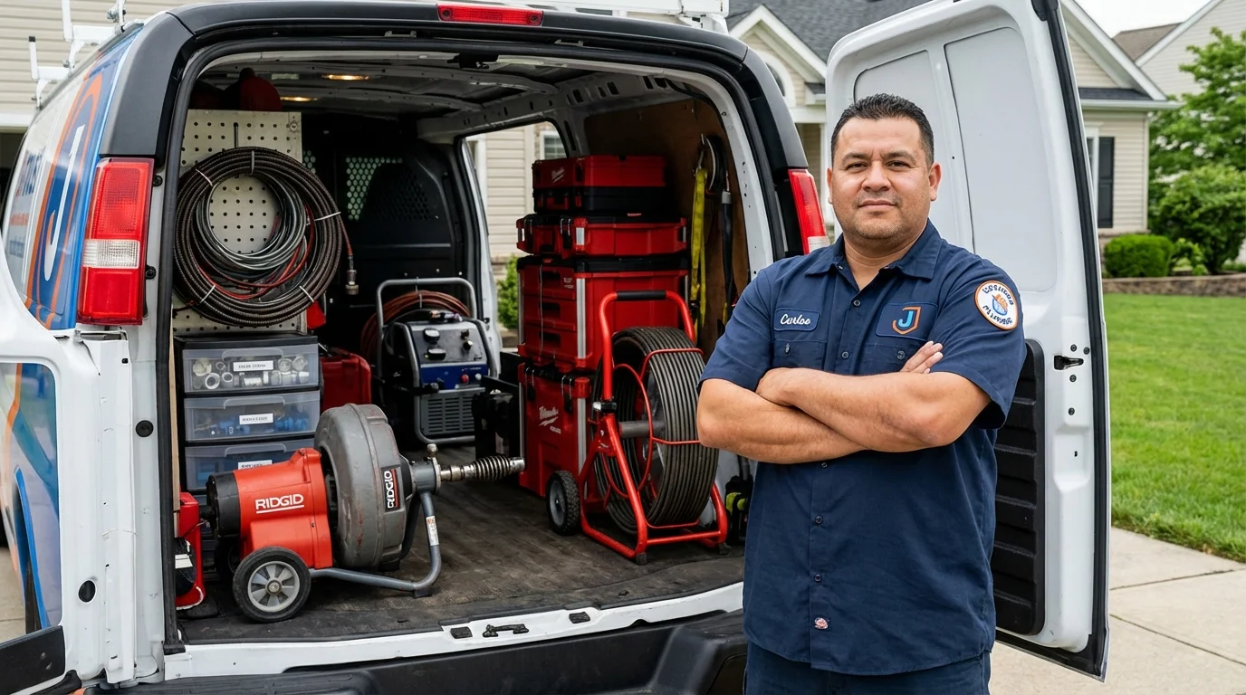 Professional drain cleaning equipment and Johns Plumbing LLC plumber in Idaho City